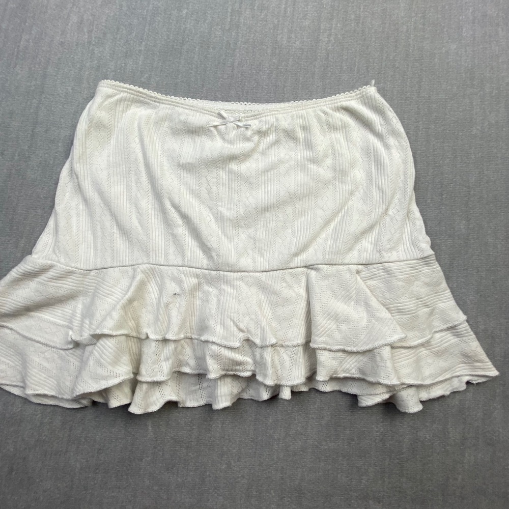 Out From Under Urban Outfitters‎ White Pointelle Ruffle Skort XS Coquette